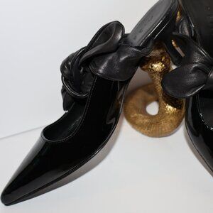 • M.Gemi “The Lasso” Black Leather Kitten Heel – Size US 5.5 EU36, Made in Italy